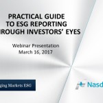 A Practical Guide to ESG Reporting through Investors’ Eyes – Webinar – Nasdaq Baltic and Emerging Markets ESG – March 16, 2017